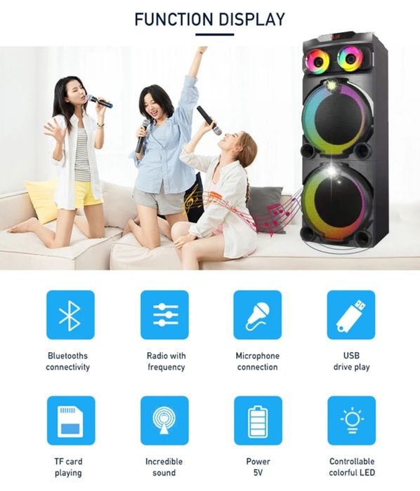 Głośnik Bluetooth zestaw karaoke