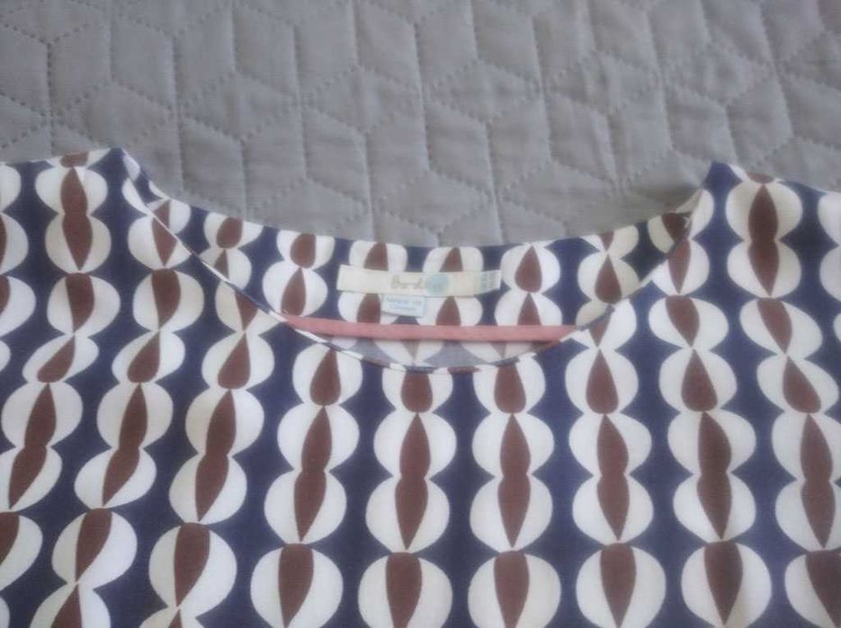 Sukienka ciążowa retro lata 50/60. geometryczna granatowa - L/XL