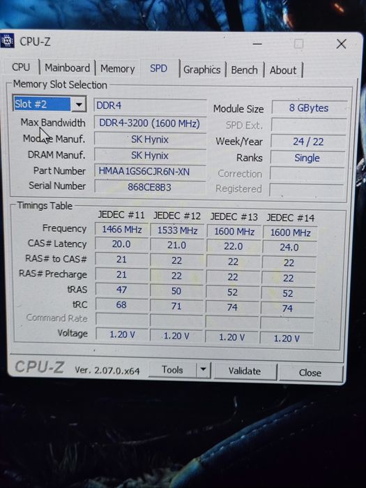 Комплект 16 Gb DDR 4 SODIMM SK Hynix 2x8GB 1Rx16 PC4-3200AA-SCO-13
