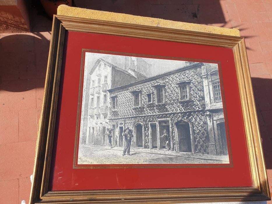 Quadro antigo lápis de carvao