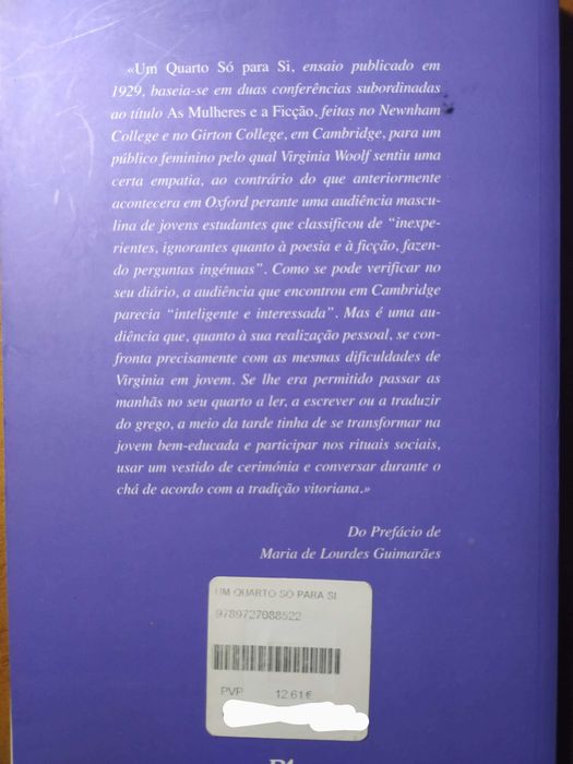 Livro Um Quarto Só Para Si