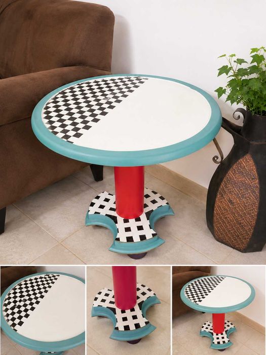 Mesa de apoio pintada
