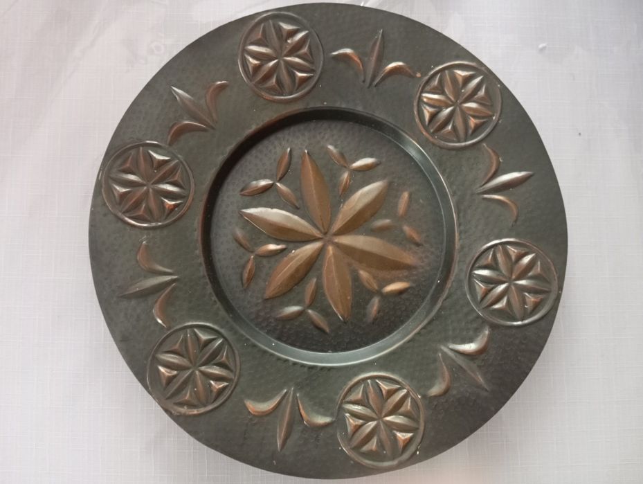 Miedziany talerz, podstawka, taca.