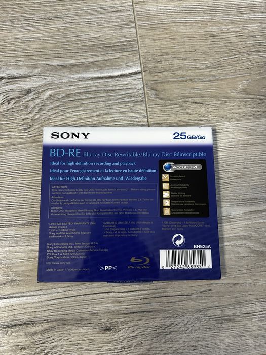 Płyta Blu-ray Sony wielokrotny zapis 25GB