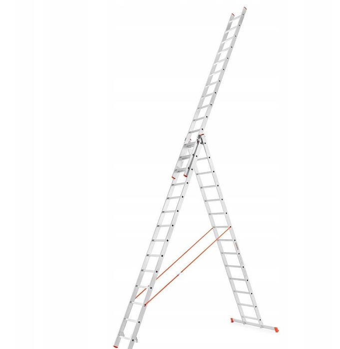Mocna Drabina ALUMINIOWA 3x11 Profesjonal 8,2m