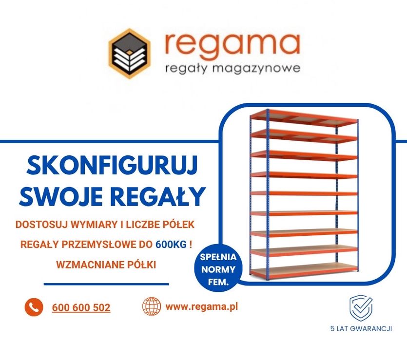 Półki magazynowe metalowe WYSOKA JAKOŚĆ