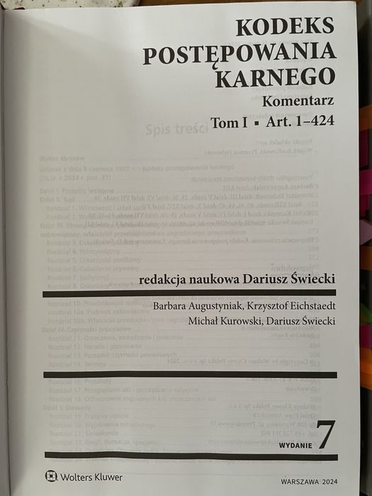 Kodeks Postępowania Karnego kpk Komentarz Dariusz Świecki