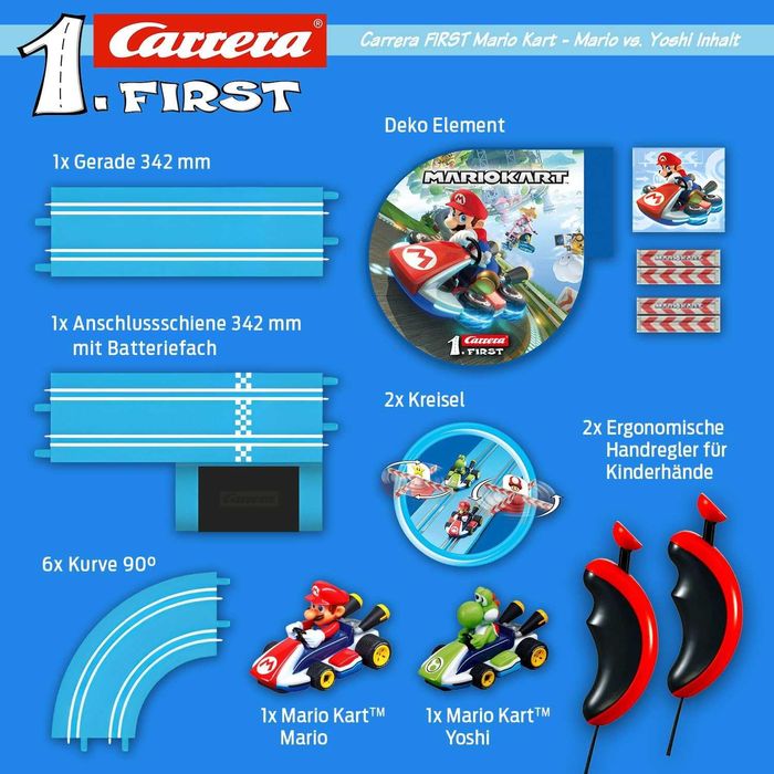 Carrera Tor Samochodowy Mario Kart 2,4m wiek 3+ Na Baterie
