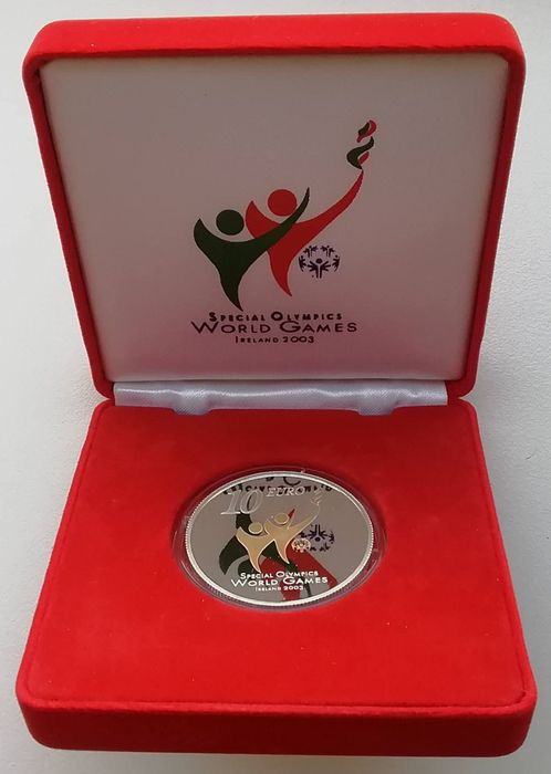 Ірландія 10 євро 2003р. Олімпіада в Дубліні. СРІБЛО. Позолота. ПРУФ.