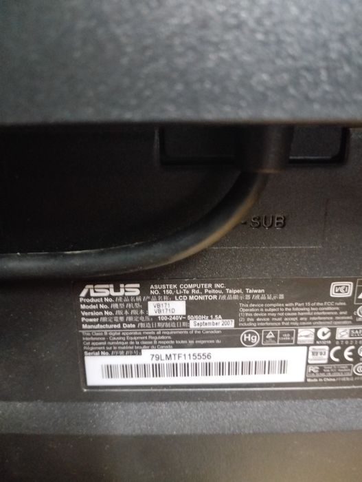 Monitor Asus VB171D 17"