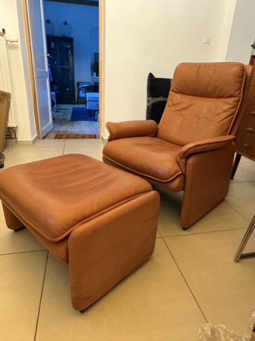 Fotel z podnóżkiem De Sede ds-61 vintage design