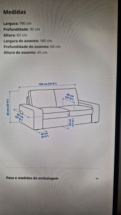Sofá Kivic Ikea 2 lugares