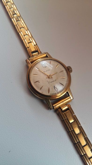 Zegarek Slava 17 jewels pozłacana antyk.