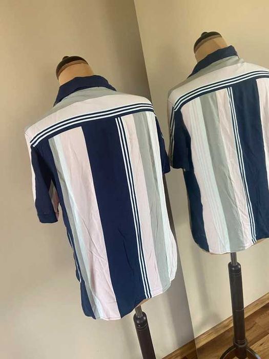 M l burton koszula unisex pasy pastele oversize 38 40