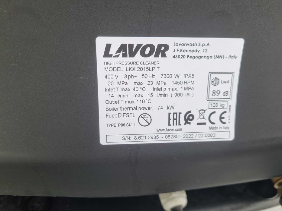 Myjka Lavor Lkx 2015 na gorącą wode