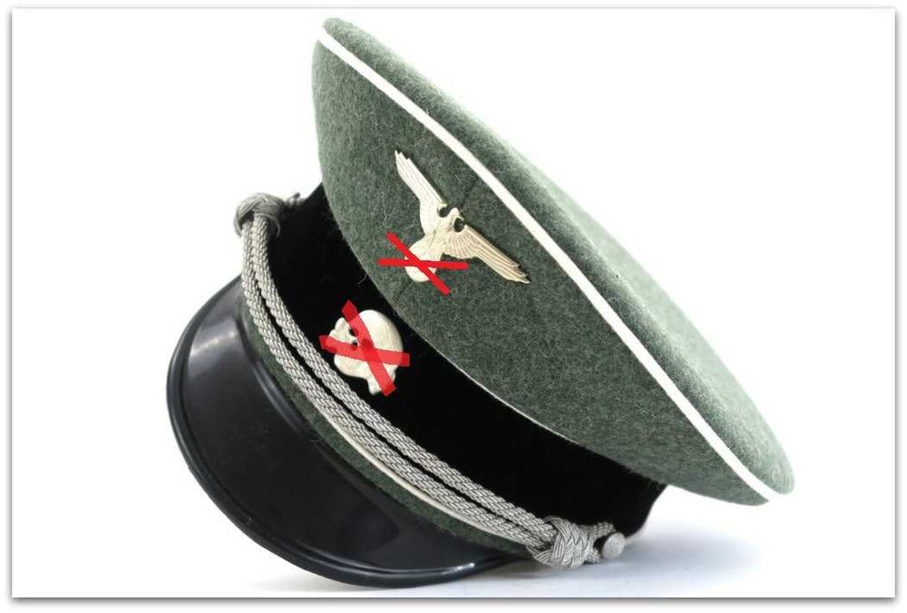 MC019 oficerska czapka SCHIRMMUTZE PIECHOTA WAFFEN-SS - sukno