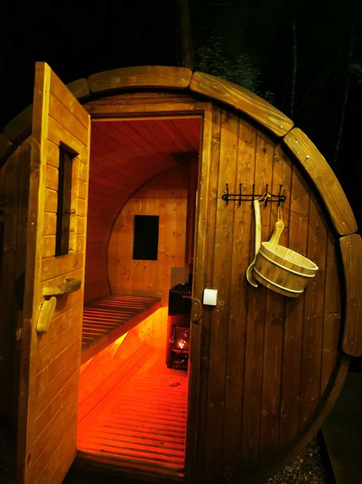 Domek nad zalewem Chańcza letniskowy balia, sauna LEŚNY CZAR