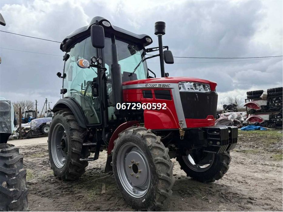 Мінітрактор Скаут TE-504 C A/C (з кондиціонером) (оновлений)  червоний