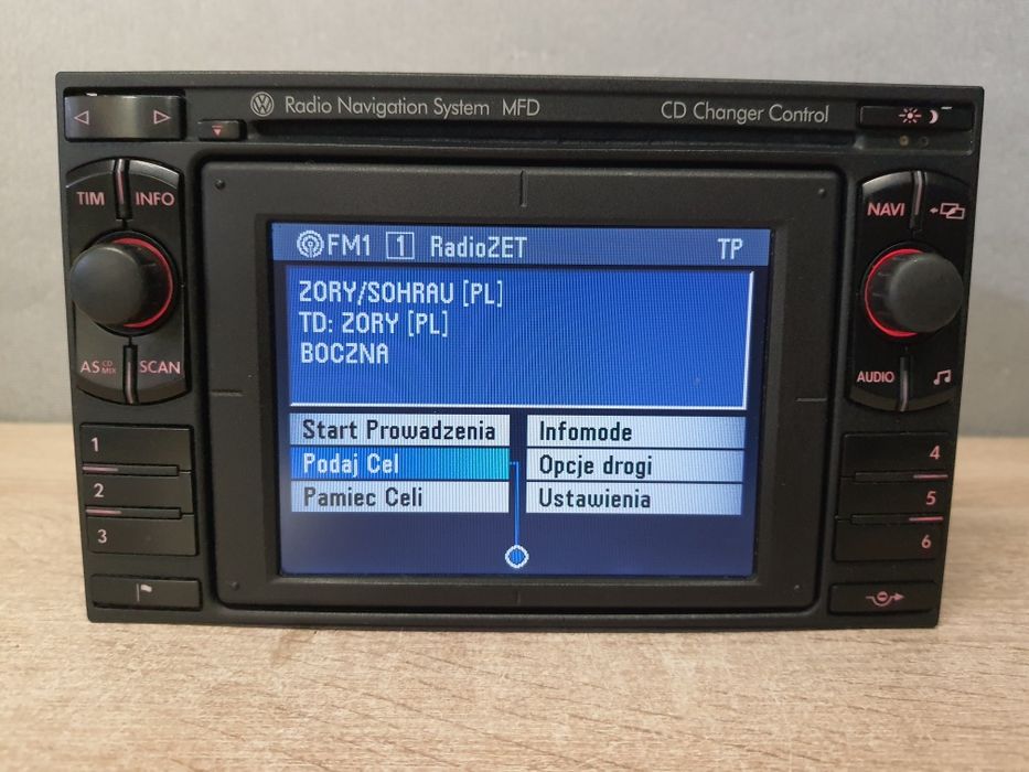 Radio samochodowe VW MFD + kod AUX Nawigacja polski język / Volkswagen Golf, Passat, Corrado itd Zadbane