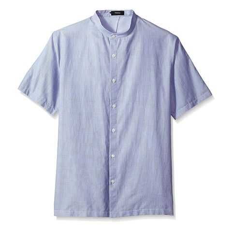 НОВАЯ, СКИДКА THEORY Летняя Рубашка Круглый Воротник L Фиолетовая