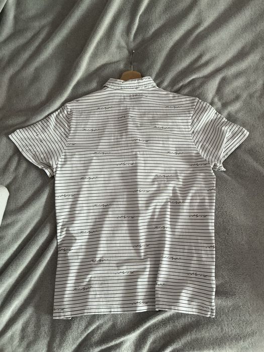 Polo Karl Lagerfeld biala w paski roz.L oryginalne