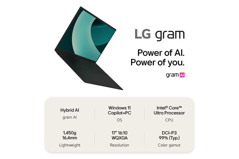 Ультрабук LG Gram 17Z90tL 17" Core Ultra 7-256V/16GbDDR5/1TB Ssd Новий
