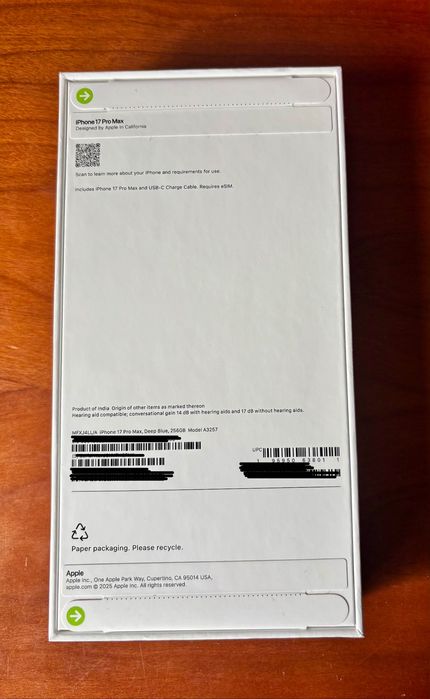 iPhone 17 pro Max novo