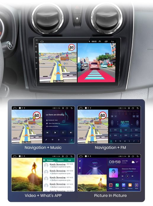 Rádio 9" Dacia Sandero e Logan 2012-19 android CARPLAY WIFI GPS Novo