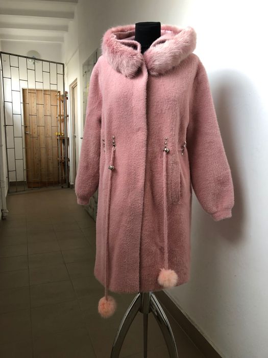 Płaszcz alpaka różowy