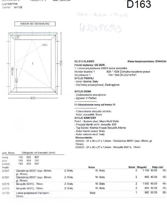 Okno DRUTEX Iglo 5 CLASSIC – 900x1100 – Outlet – Transport Gratis D163