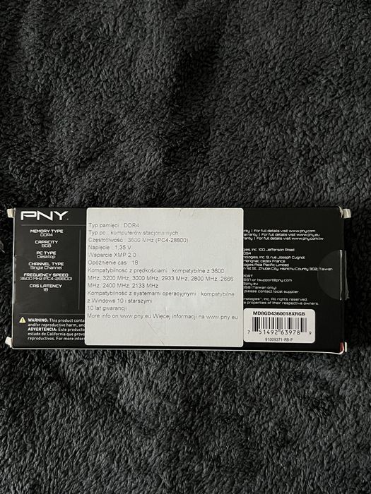 pamięć RAM PNY XLR8 Gaming 8 GB DDR4 3600 MHz CL18