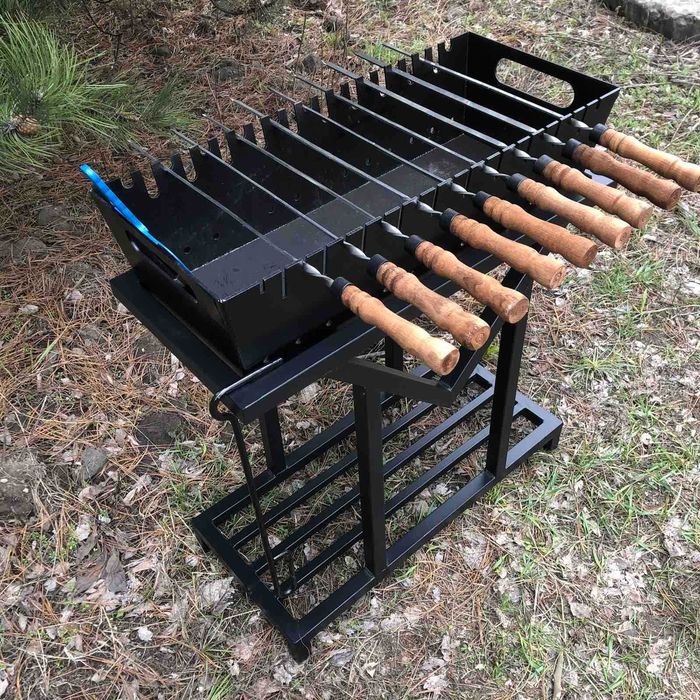 Мангал із конусною жаровнею на 11 шампурів Два рівні смаження