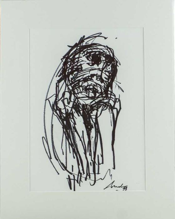 Artur Bual -Desenho a tinta da China sobre papel