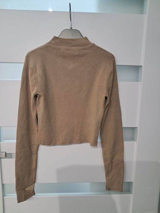 Sweter golf prążek jasny brąz House rozm S
