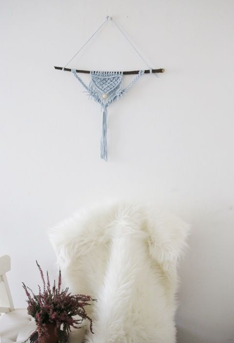 Makrama boho hand made diy recznie robiona folk ozdoba ścienna wystrój