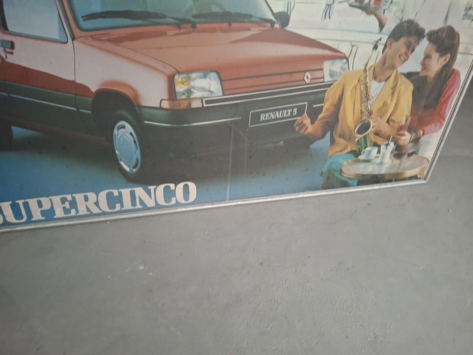 Renault 5 super cinco grande cartaz publicitário stand r5