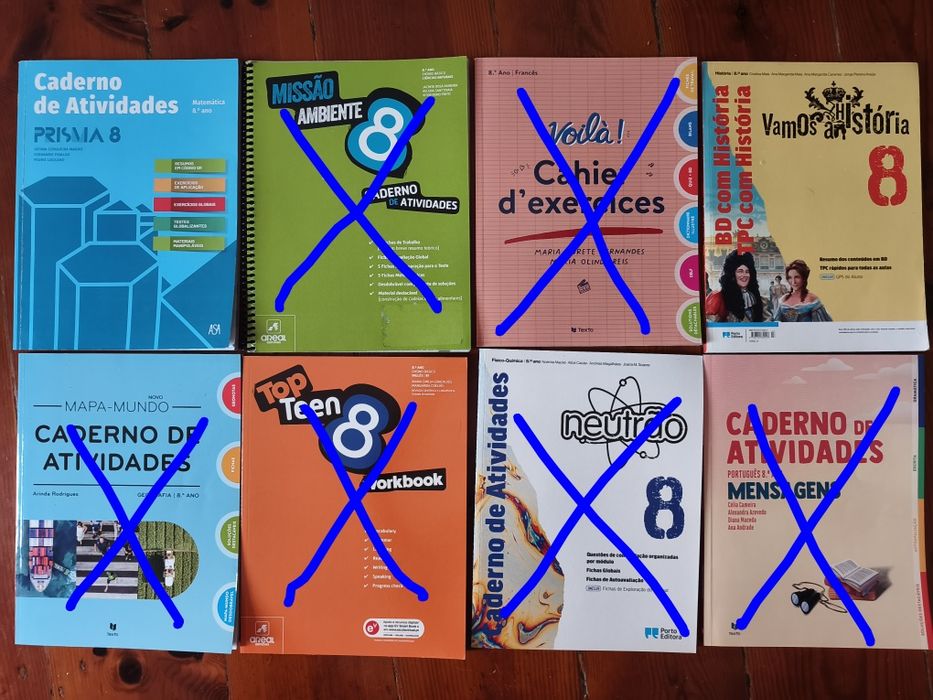 Livros de exercícios 8 ano
