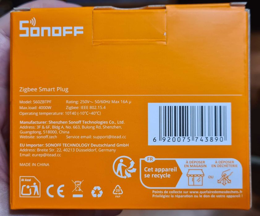 Комплект управляемых розеток Sonoff S60ZBTPF