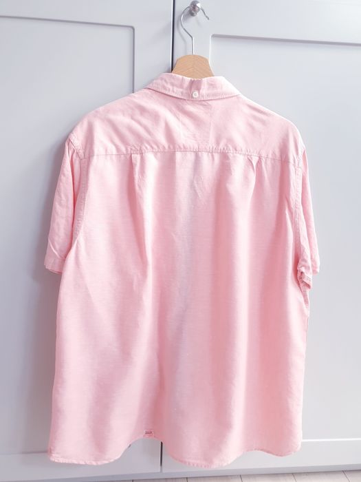 Różowa lniana koszula męska  Jasper Conran L XL