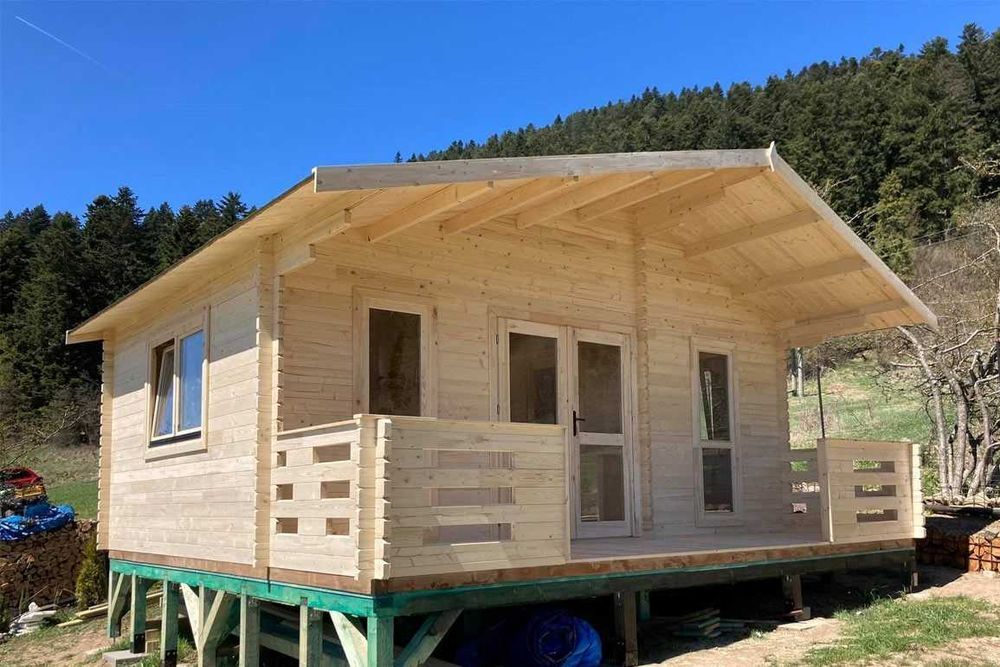 DOMEK WEEKEND 6x6m BAL 44mm Podłoga 28mm Duży Taras 1,45m Producent