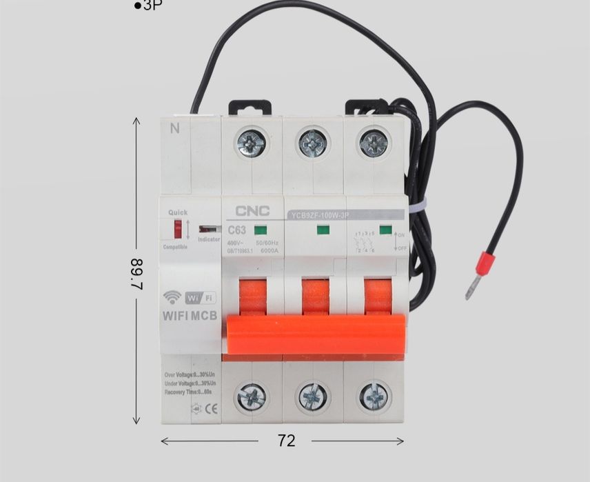Умный smart устройство умного дома 3фази WiFi/Zigbee- розумний вимикач