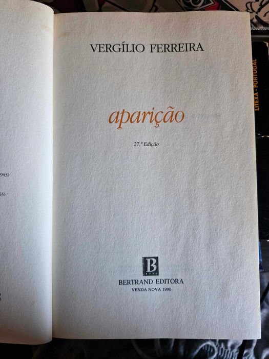 Vergílio Ferreira aparição 27ª edição