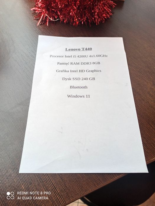 Laptop Lenovo i5/8GBRAM/Windows11