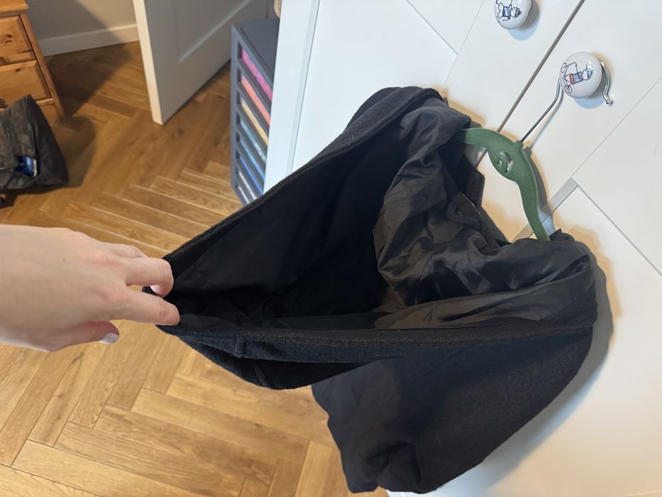 Czarny płaszczyk wełna i wiskoza rozm. 38