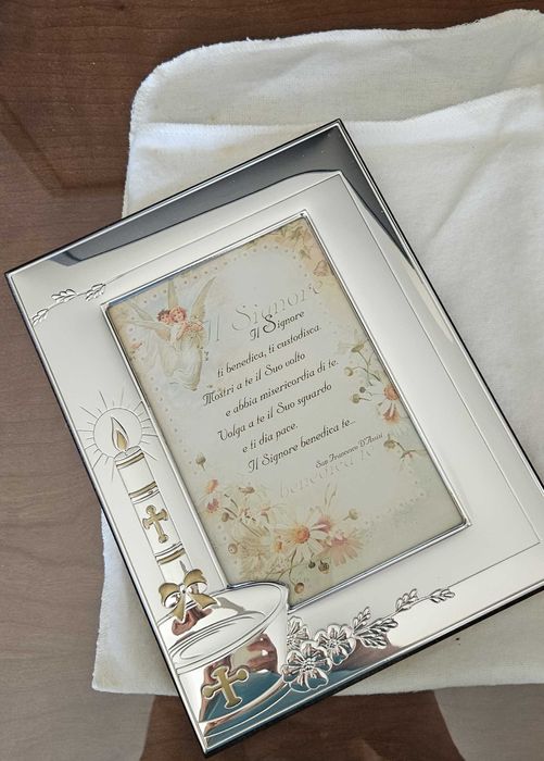 Moldura primeira comunhão, em prata.64551333622529120