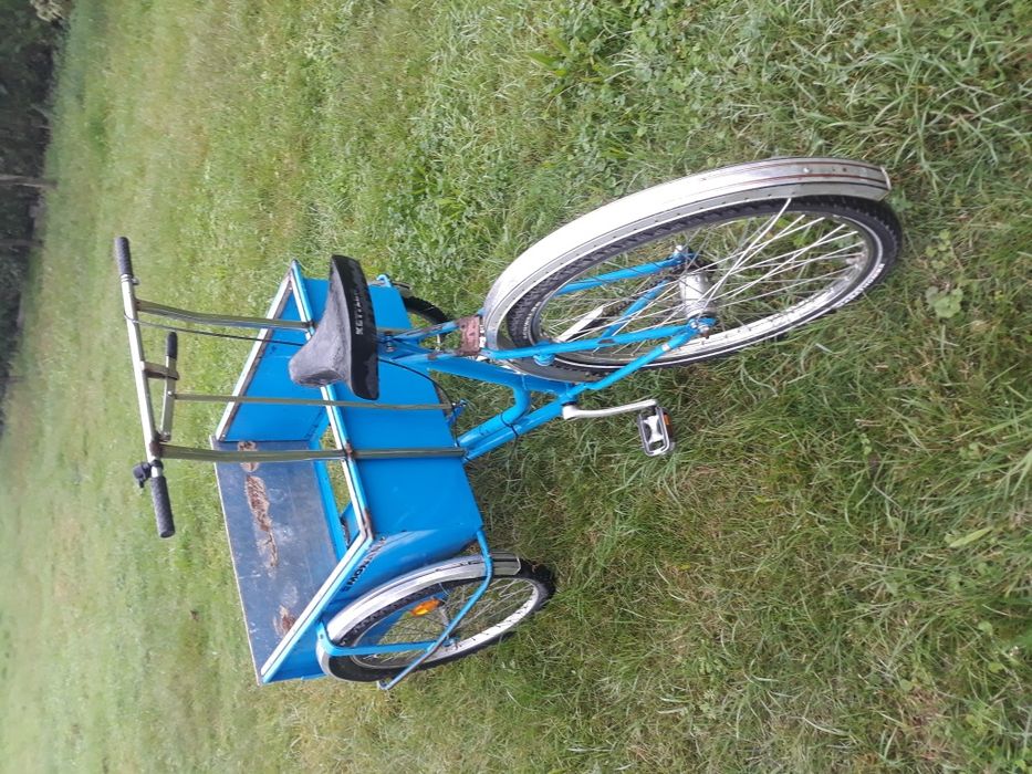 Szwedzka oryginalna riksza Monark, rower towarowy, cargo