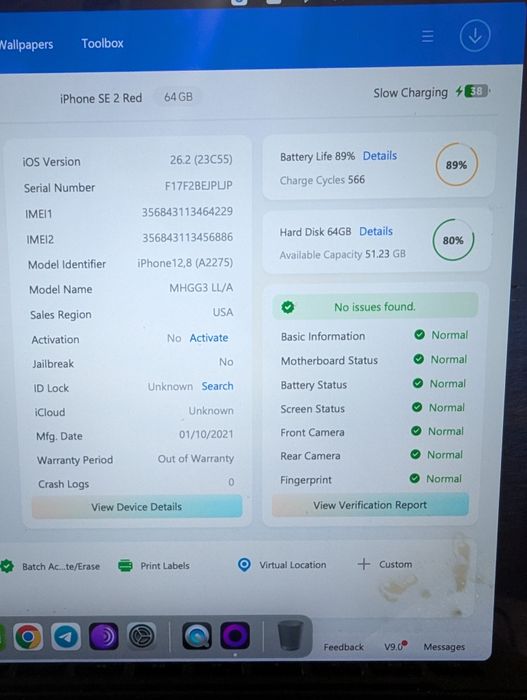 Apple iPhone SE2 iCloud Lock 128Gb 64Gb