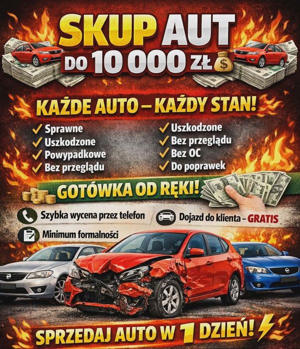 Skup Aut samochodów każdy stan złomowanie kasacja pojazdów