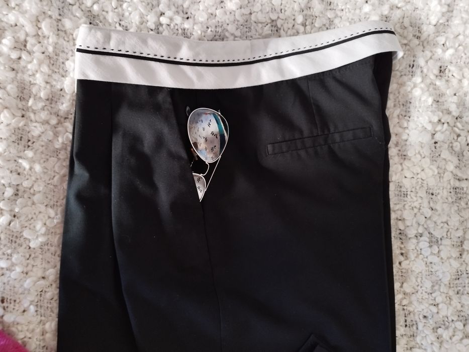 Брюки cotton черные палаццо