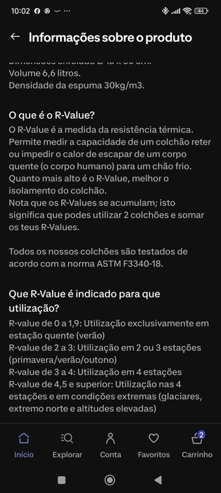 Colchão espuma campismo